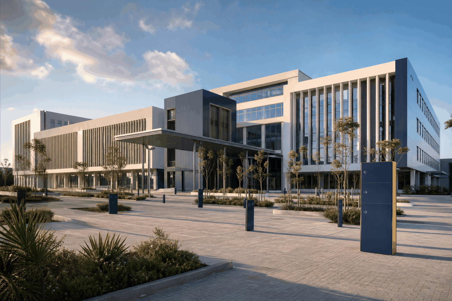 Illustration d’un centre hospitalier contemporain