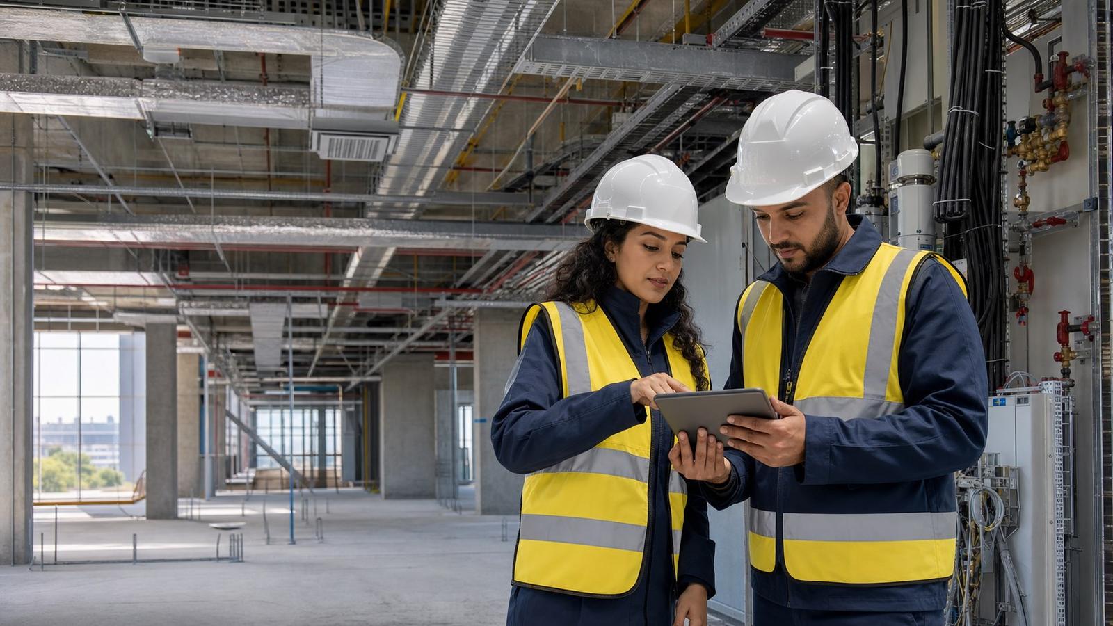 Équipe technique assurant la maîtrise d’œuvre d’exécution sur chantier